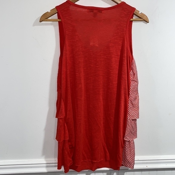 French Laundry blouse tank top layered raw hem diagonal asymmetrical layers NEW - Picture 4 of 4